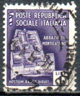 1944 Repubblica Sociale: Monumenti Distrutti - 2ª Emissione Lire 1 Usato - Used