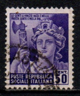 1944 Repubblica Sociale: Monumenti Distrutti - 2ª Emissione 50 Cent. Usato - Used