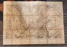 CARTE TOPOGRAPHIQUE 1/200 000 ° Du Début 20° Siècle REGION LYON - ST ETIENNE - AMBERT - MONTBRISON - VIENNE - Topographische Karten