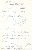 Papier à Lettre En-tête Du Moderne Palace Hotel De Paris Place De La République En 1954 - Deportes & Turismo