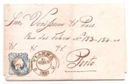 Portugal, 1857, # 12, Viana-Porto - Covers & Documents