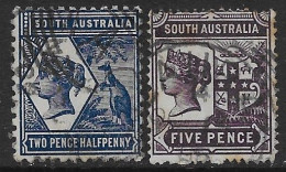 Australia 1894-1906 South Australia Queen Victoria Mi N.76-77 Complete Set US - Oblitérés