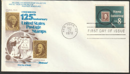 USA   .   1972   .   "125th Anniversary Of United States Postage Stamps"   .   1 Stamp On First Day Cover - Briefe U. Dokumente