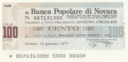 MINIASSEGNO B.POPOLARE NOVARA 100 SISA -FDS (RY5092 - [10] Checks And Mini-checks