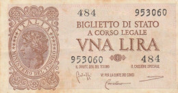 BANCONOTA UNA LIRA BIGLIETTO STATO EF (RY5715 - Regno D'Italia – 1 Lira