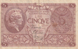 BANCONOTA BIGLIETTO DI STATO LIRE 5 EF (RY7499 - Regno D'Italia – 5 Lire