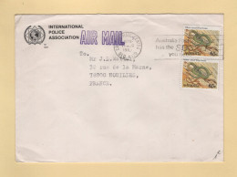 Australie - 1985 - Par Avion Destination France - Serpent - International Police - Lettres & Documents