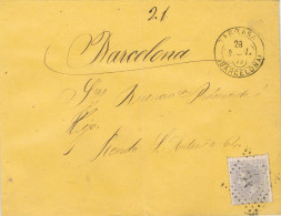 53172. Carta TARRASA (Barcelona) 1879, Fechador Trebol Y Rombo Puntos Con Estrella - Lettres & Documents