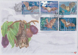 South Africa Bats 2001 Bat Animal Fauna Wildlife Fruit (FDC) *glow In Dark *unusual - Lettres & Documents