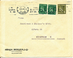 Finland Cover Sent To Denmark Helsinki 3-5-1946 - Storia Postale