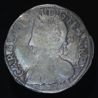 RARE (R3) France, Charles IX, Teston, 1563 (MDLXIII), F - Angers, Argent (Silver), TB+ (VF), Gad-R.429 - 1560-1574 Charles IX