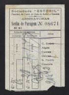 Train Ticket. Estoril Railway Society From Cais Do Sodré, Lisbon To Oeiras 1949. Fahrkarte. Estoril Railway Society Von - Wereld