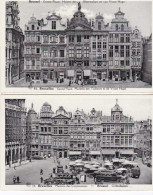 Bruxelles, Lot De 2 Cpa, Maison Des Corporations ; Grand'place Maison Des Tailleurs Et De V. Hugo, Véhicules Anciens - Plätze