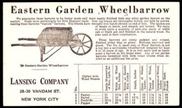 U.S.A.(1925) Wheelbarrow. Illustrated 1 Cent Postal Card . "Lansing Company, New York City." - 1921-40