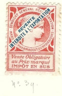 Timbre -  -  - Vignette Pharmaceutique  - Syndicat  Genenral Reglementation Marques Pharmaceut Ou Hygieniques - Used Stamps