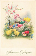 FETES & VOEUX - Joyeuses Pâques - Poussin - Œufs - Carte Postale Ancienne - Pâques
