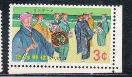 RYUKYU ISLANDS US POSSESSIONS IN JAPAN 1969 FOLKLORE MORTARDRUM DANCE 3c MNH - Ryukyu Islands