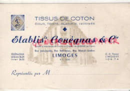 87-LIMOGES-MAGASIN VETEMENTS TISSUS COTON- COUEGNAS-RUE JEAN JAURES-RAFILHOUX-MARCEL SEMBLAT-CARTE PRECUSEUR - Kleding & Textiel