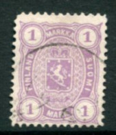 FINLAND 1882  1 Mk. Pale Mauve On Medium To Thick Paper, Perforated 12½ Used. Michel 19 By - Oblitérés
