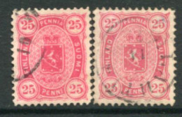 FINLAND 1881-82  25 P.in Two Shades  On Medium To Thick Paper, Perforated 12½ Used. Michel 17Bya-b - Gebraucht