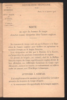 (militaria)  Note Au Sujet Des Hommes De Troupe Détachés Comme ,interprètes Ds L'armée Anglaise  (PPP45913) - Französisch