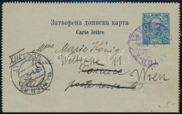 Montenegro 1906 Díjjegyes Zárt Levelezőlap Bécsbe - Autres & Non Classés