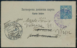 Montenegro 1906 Díjjegyes Zárt Levelezőlap Bécsbe - Other & Unclassified