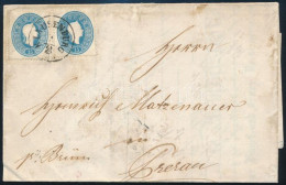 1863 2 X 15kr 2. Súlyfokozatú Távolsági Levélen Teljes Tartalommal. Eltérő Színárnyalatú Bélyegek. / 2 X 15kr On 2nd Wei - Autres & Non Classés