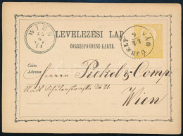 1871 2kr Díjjegyes Levelezőlap / PS-card "VÁG ÚJHELY" - "WIEN" - Altri & Non Classificati