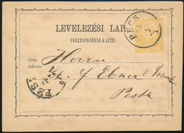 1871 2kr Díjjegyes Levelezőlap / PS-card "PÉCS" - "PEST" - Autres & Non Classés