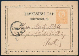 1873 2kr Díjjegyes Levelezőlap Wersetzről Küldve Bélyegzés Nélkül Céges Száraz Pecséttel (perfin Vorlaufer) / 2kr PS-car - Autres & Non Classés