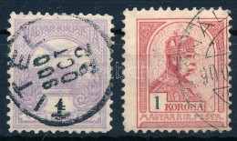 O 1900 Turul 4f és 1K 11 1/2 Fogazással (16.000) / Mi 57, 67 Perforation 11 1/2 - Sonstige & Ohne Zuordnung