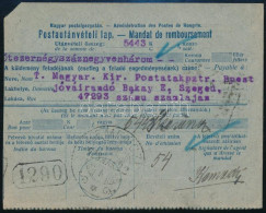 1923 Postautánvételi Lap Különféle Bélyegzésekkel - Autres & Non Classés