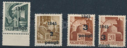 **, * Nagyvárad I. 1945 4 Db Bélyeg Elcsúszott Felülnyomással, Bodor Vizsgálójellel - Other & Unclassified