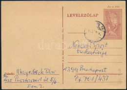 1994-ben Felhasznált 1941-es Díjjegyes Levelezőlap, Melyet A Posta Elfogadott és Nem Portózott - Sonstige & Ohne Zuordnung