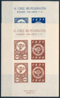 ** 1946/1aa+1bb IV. Országos Bélyegkiállítás Kék+barna Vágott Emlékív (9.000) - Sonstige & Ohne Zuordnung