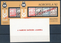 ** 1982/1+K1+KA1 Szocfilex 1988 Emlékív 3 Klf Változat (9.800) / Souvenir Sheet Collection Of 3 - Sonstige & Ohne Zuordnung