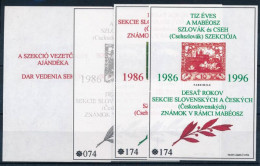 ** 1996/13-14 + A13 + A14 IV. 10 éves A MABÉOSZ Szlovák és Cseh Szekciója Emlékív Pár, Páronként Azonos Sorszámmal (28.0 - Andere & Zonder Classificatie