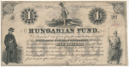 1852. 1$ "B" "Kossuth Bankó" Piros "18337" Sorszámmal T:F,VG Beszakadások, Foltok, Tűlyukak Hungary 1852. 1 Dollar "B" " - Non Classés