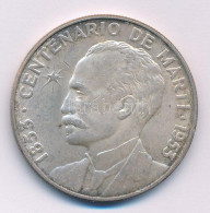 Kuba 1953. 1P Ag "Jose Marti" T:XF Kis Ph.  Cuba 1953. 1 Peso Ag "Jose Marti C:XF Small Edge Error Krause KM#29 - Non Classés