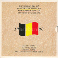 Belgium 1990. 50c-50Fr (10xklf) Forgalmi Sor Karton Dísztokban, Minden Névértékből Francia és Holland Feliratú érme + "W - Ohne Zuordnung