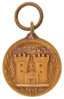 Franciaország DN "Verdun 1916" A Verdun-i Csata Emlékére Készült Bronz Miniatűr Füllel (18mm) T:AU France ND "Verdun 191 - Non Classés