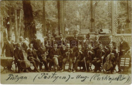 T2/T3 1907 Pöstyén, Pistyan, Piestany; Zenekar, Zenepavilon / Orchestra, Music Pavilion, Photo (EK) - Non Classés