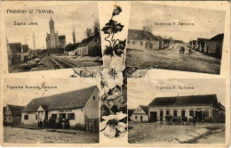T3 1914 Molna, Molve; Zupina Crkva, Gostiona F. Spitzera, Trgovina Samuel Spitzera, Trgovina F. Spitzera / Templom, F. S - Unclassified