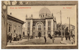 ** T3/T4 Chernivtsi, Czernowitz, Cernauti, Csernyivci (Bukovina, Bukowina); Isr. Tempel / Synagogue. Art Nouveau, Floral - Unclassified
