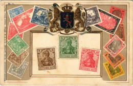 ** T3 Deutsches Reich / Német Bélyegek és Címer / German Stamps And Coat Of Arms. Philatelie-Ansichtskarte Ottmar Zieher - Non Classés