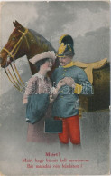 ** T2/T3 WWI Romantic Military Card, Cigarette Smoking Cavalry Soldier (EK) - Unclassified