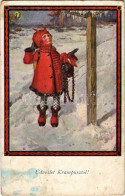 * T3/T4 1923 Üdvözlet A Krampusztól! / Child In Krampus Costume (Rb) - Non Classés