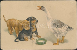 ** T2/T3 Dogs And Goose, E.D. No. 540. Litho (EK) - Non Classés