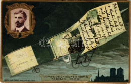 T2/T3 1911 Voyage De Chalons A Reims Farman 1908. Collection Éditée Par Lefévre-Utile / Henri Farman Repülőgépe, Domborn - Unclassified